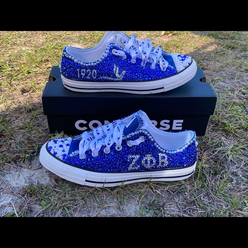 Custom Greek Rhinestone All Star Converse - Picture 2 of 6